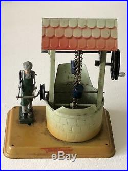 Vintage 1950s Fleischmann Water Well Western Germany Live Steam Engine Tin Toy