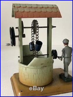 Vintage 1950s Fleischmann Water Well Western Germany Live Steam Engine Tin Toy