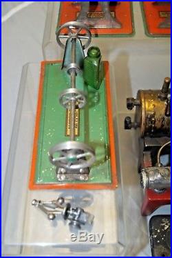 Vintage Antique 1920s 30s Weeden Steam Engine With Tin Litho Steam Toys Play Set