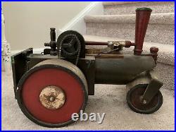 Vintage Antique Heavy Steam Engine Road Roller Solid Wooden Steam Punk