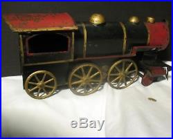 Vintage Antique Pressed Steel Train Locomotive Steam Engine Floor Toy 16 1908