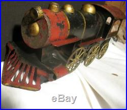 Vintage Antique Pressed Steel Train Locomotive Steam Engine Floor Toy 16 1908