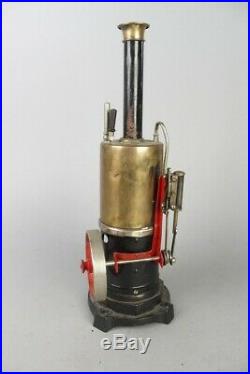 Vintage BING vertical live steam engine, GBN prewar tin toy