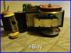 Vintage Cragstan Toy Battery OPP. Steam Engine Train, Tender, and car Tin Litho