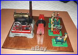 Vintage Fleischmann Toy Steam Engine, #125/2 Plus 4 Working Accessories