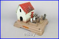 Vintage Fleischmann live steam engine accesory, hammer mill, tin toy #2