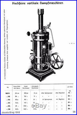 Vintage German Bing Vertical 130/115 Steam Engine Dampfmaschine 10 cm Boiler
