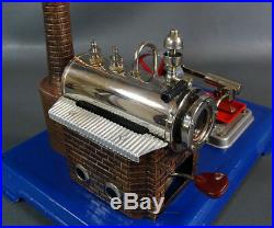 Vintage German Wilesco D8 Stationary Horizontal Live Steam Engine Model Tin Toy
