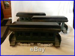 Vintage Hand Made Wooden Steam Engine, Tender, 3 Passenger Cars Toy Train