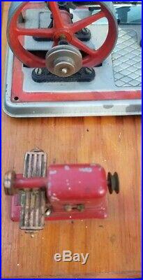 Vintage JENSEN MFG Steam Engine Toy Machine Work Shop & Steam Engine