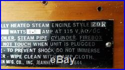 Vintage Jensen #20R Steam Engine Model Power Plant