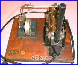 Vintage Jensen Toy Steam Engine Style # 5 On Original Wooden Board WithBrass Plate
