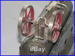 Vintage Josef Falk Live Steam Engine Twin Flywheel Toy original paint RARE