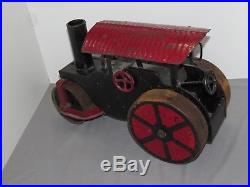 Vintage KEYSTONE Steam Engine Road Roller METAL Ride On Toy Pressed Steel RARE