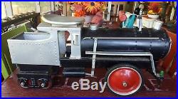 Vintage Keystone Large Pressed Steel Ride On Steam Engine Toy Nice Condition