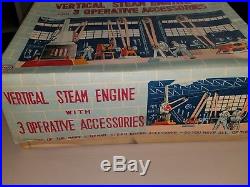 Vintage MARX Line-Mar Toy Vertical Steam Engine + 3 Machines Machine Shop