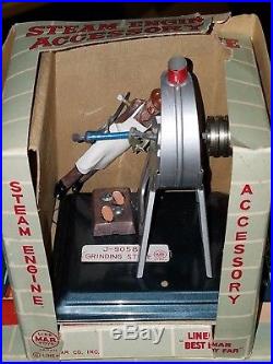 Vintage MARX Line-Mar Vertical Steam Engine + 3 Machines Unused NOS Mint in Box
