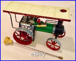 Vintage Mamod Live Steam Engine Tractor Model TE-1A with logging wagon