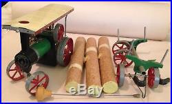 Vintage Mamod Live Steam Engine Tractor Model TE-1A with logging wagon