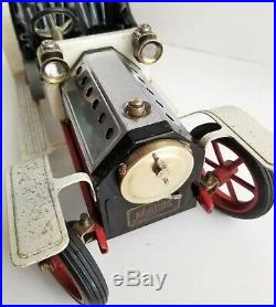 Vintage Mamod Steam Engine Model Car Large 15 Brass Steel Cream Color