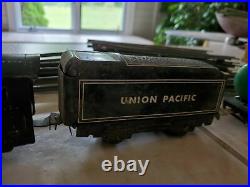 Vintage Marx O Tin Train Set LItho Steam Engine Toy RR 1950's Electric Track San