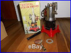 Vintage ORIGINAL MARX Vertical Steam Engine w 3 Operative Accessories & ORIG BOX