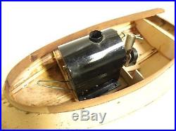 Vintage Partial Made Toy Wood Boat Model & Steam Engine Boiler (A25)