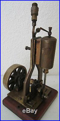 Vintage USED HEAVY BRASS Toy LIVE Steam Engine AIR Vertical UPRIGHT NO RESERVE