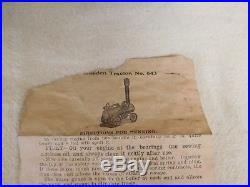 Vintage WEEDEN Tractor No. 643 STEAM ENGINE with Tools and Write Up (TH551)