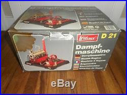 Vintage WILESCO D21 Dampf-Maschine Live Steam Engine Toy in Box NOS NEVER USED