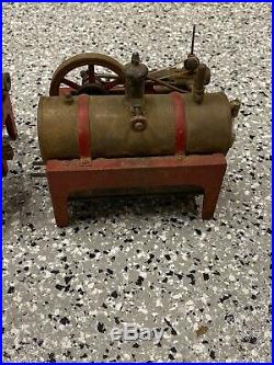Vintage Weeden Cast Iron Brass Steam Engine Boiler Toy Lot (2)
