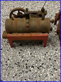 Vintage Weeden Cast Iron Brass Steam Engine Boiler Toy Lot (2)