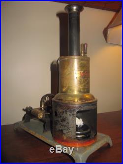 Vintage Weeden Vertical Steam Engine With Governor, Whistle Brass Boiler, 10