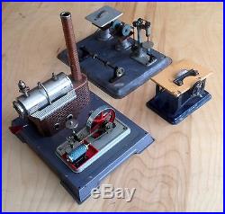 Vintage West Germany WILESCO D10 Steam Engine Toy w Saws/Drill Press/Grinder