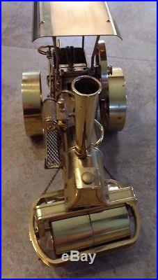 Vintage Wilesco Brass Old Smokey Steam Engine #d-367 Roller Made Germany-nice