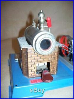 Vintage Wilesco D-10 German Toy Steam Engine Model Marine Steam Plant. Blue NR
