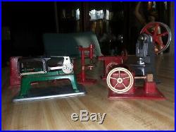 Vintage Wilesco & Jensen Steam Engine Toy Work Shop Saw Press Drill Accessory