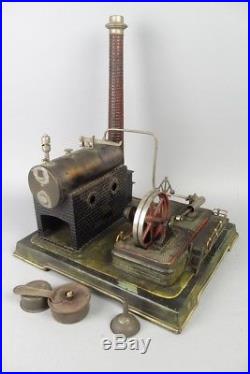 Vintage josef falk live steam engine, german pre war tin toy