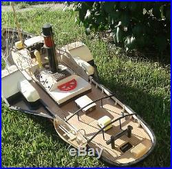 Vintage steam powered rc paddle boat/ship 40 glasgow withsteam engine rc ready
