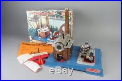 Vintage wilesco D10 live steam engine, german tin toy in original box