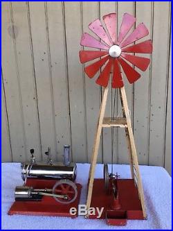 Vtg Empire Steam Engine Windmill Water Pump & Vgc 43 Steam Engine Pair