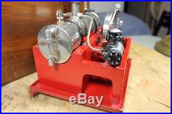 Weeden #648 Electric Heat Toy Steam Engine, Nickel Plated Boiler, Wood Carry Box