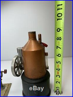WEEDEN Electric Boiler Steam Engine Toy With Wilesco Tin Toy Man on A Drill Press