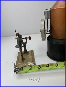 WEEDEN Electric Boiler Steam Engine Toy With Wilesco Tin Toy Man on A Drill Press