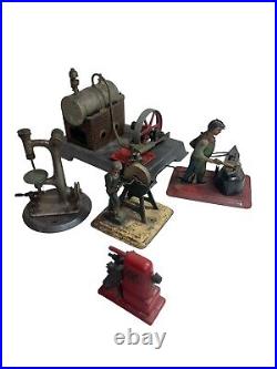 WILESCO MINIATURE TOY STEAM WITH ACCESORIES ENGINE MADE IN GERMANYLot of 5