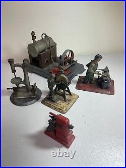 WILESCO MINIATURE TOY STEAM WITH ACCESORIES ENGINE MADE IN GERMANYLot of 5