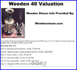 Weeden Steam Engine #49 with Burner Nice