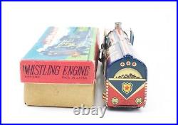 Whistling Steam Engine Central ALPS Japan Tin Friction 7 with Original Box