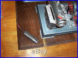 Wilesco D10 Toy Steam Engine with Double Acting Piston on Real Walnut Board
