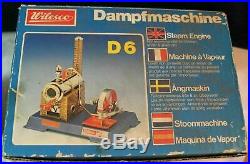Wilesco D6 + M 74 Toy Steam Engine Sheers Grinder Machine NICE Burner + Box